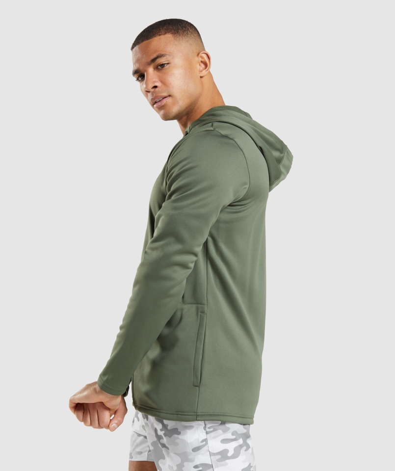 Gymshark Arrival Bluza Z Kapturem Na Zamek Rdzeń Oliwkowy