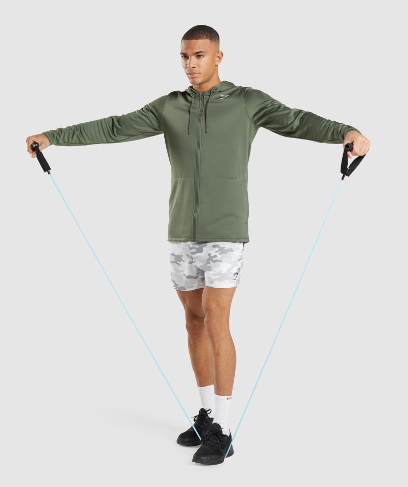 Gymshark Arrival Bluza Z Kapturem Na Zamek Rdzeń Oliwkowy