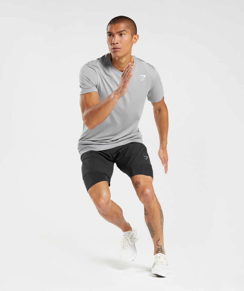 Gymshark Aspekt 2 W 1 Krótki Czarny