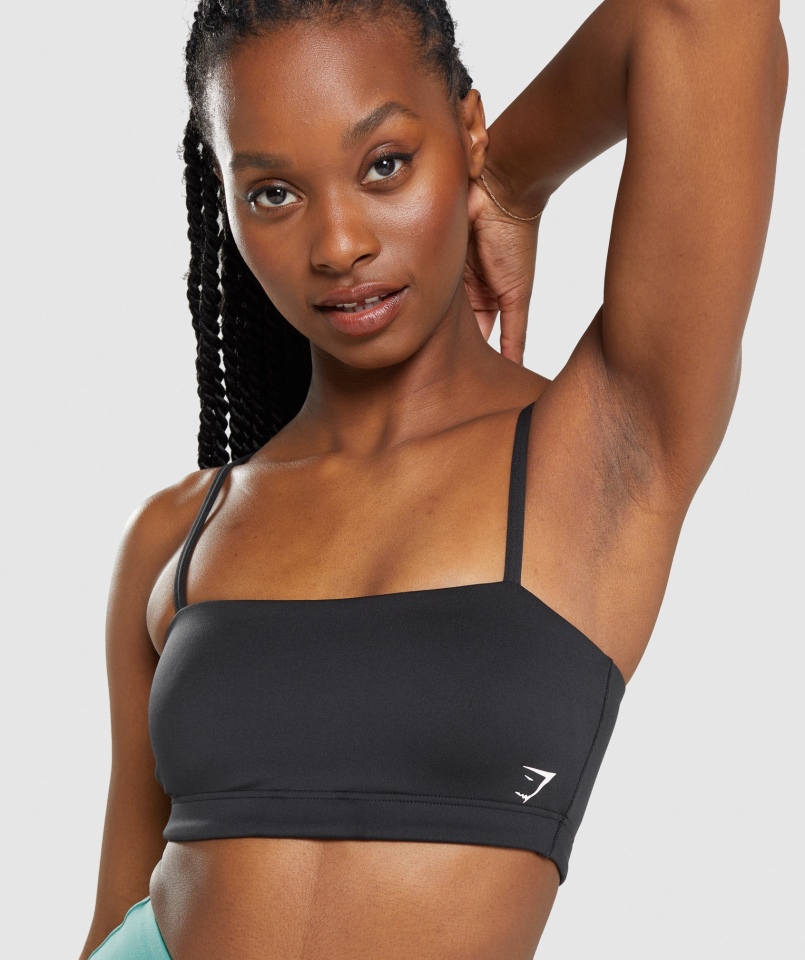 Gymshark Biustonosz Sportowy Bandeau Czarny