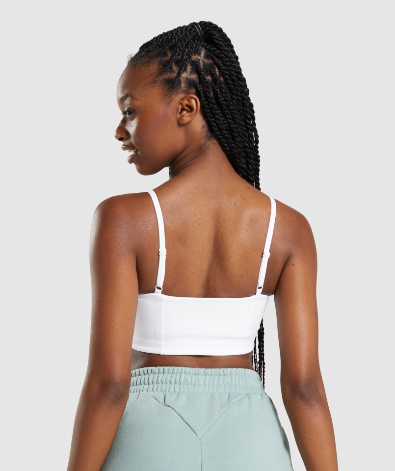 Gymshark Biustonosz Sportowy Bandeau Biały