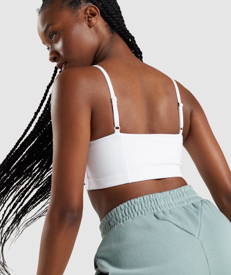 Gymshark Biustonosz Sportowy Bandeau Biały