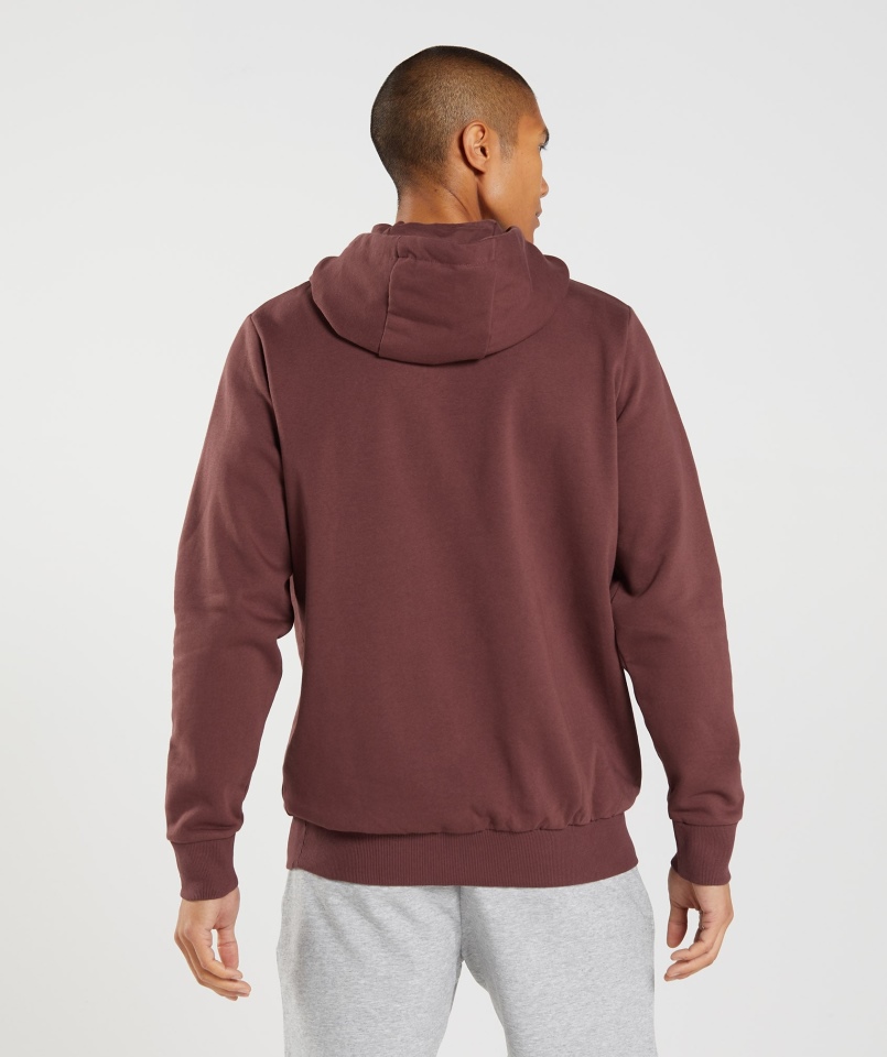 Gymshark Blokowa Bluza Z Kapturem Wiśniowa Brązowa