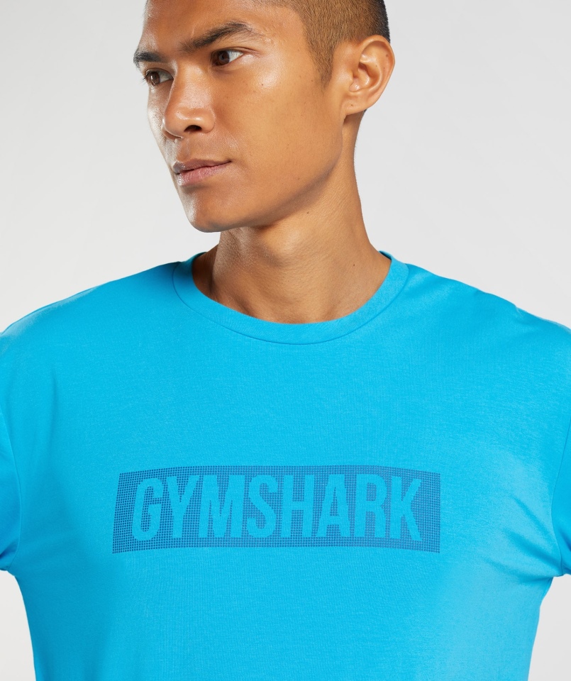 Gymshark Blokowa Koszulka Z Długim Rękawem Niebieska Rekina