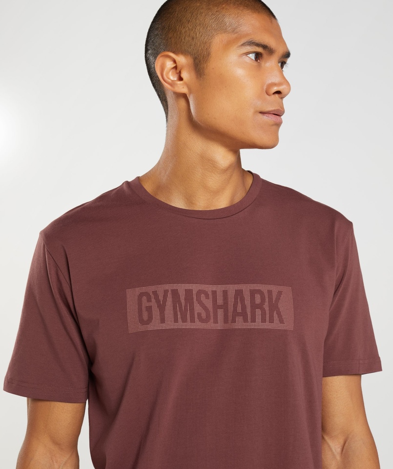 Gymshark Blokowa Koszulka Wiśniowo-brązowa