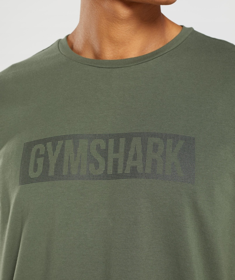 Gymshark Blokowa Koszulka Core Oliwkowa