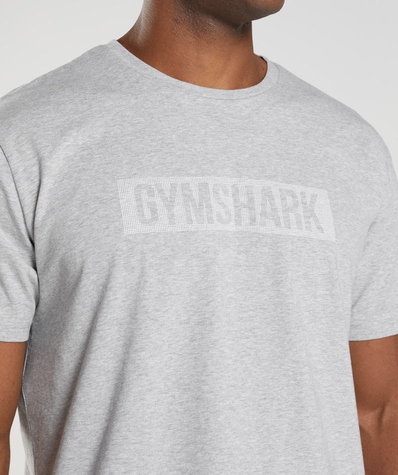 Gymshark Blokowa Koszulka Jasnoszara Marl