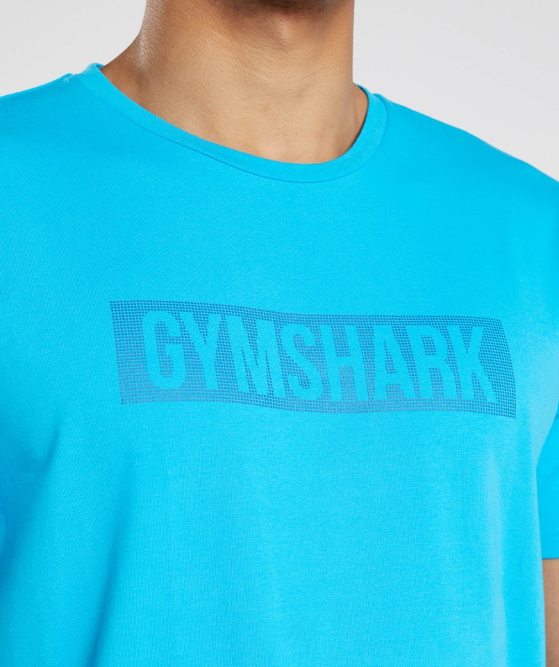 Gymshark Blokowa Koszulka Niebieska Rekina