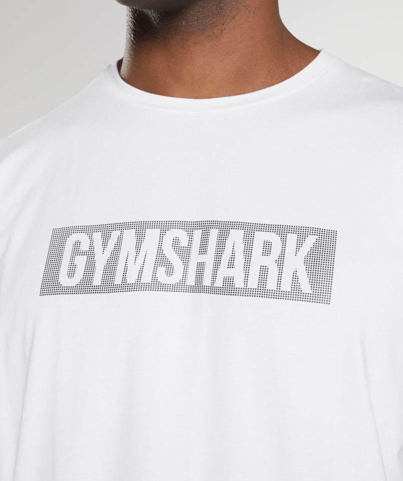 Biała Koszulka Z Blokiem Gymshark