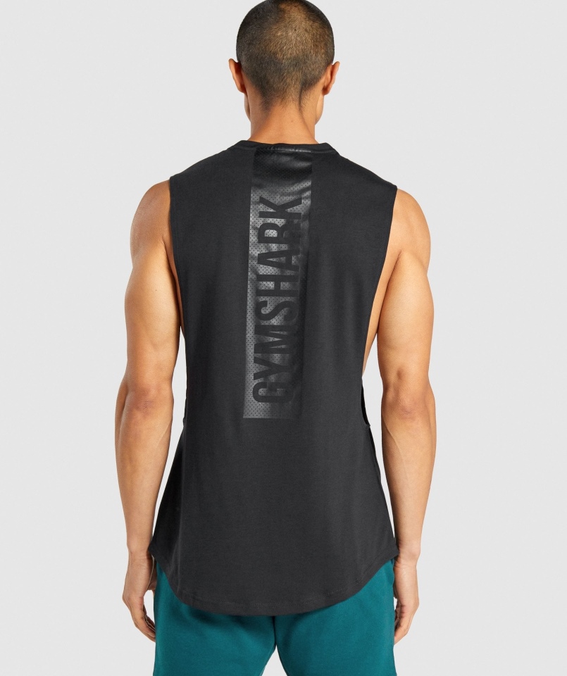 Gymshark Bold Drop Arm Tank Czarny