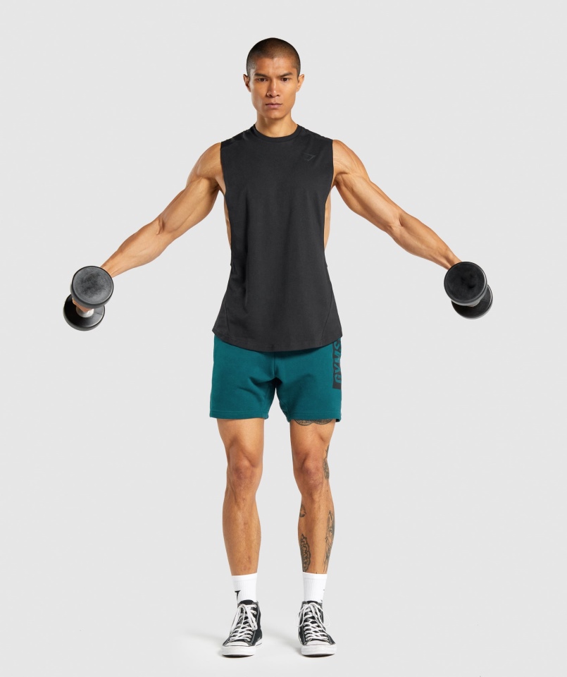 Gymshark Bold Drop Arm Tank Czarny