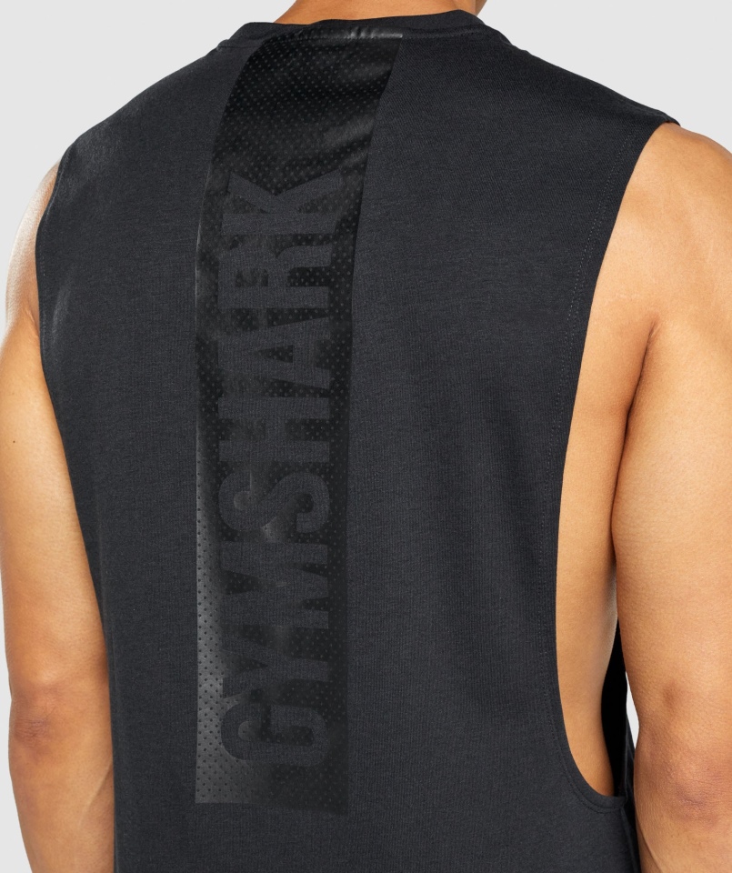 Gymshark Bold Drop Arm Tank Czarny