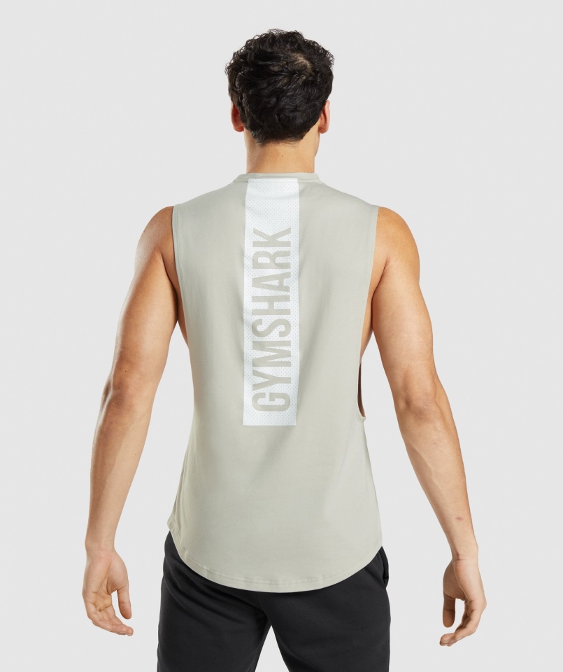 Gymshark Odważny Drop Arm Tank Pebble Grey
