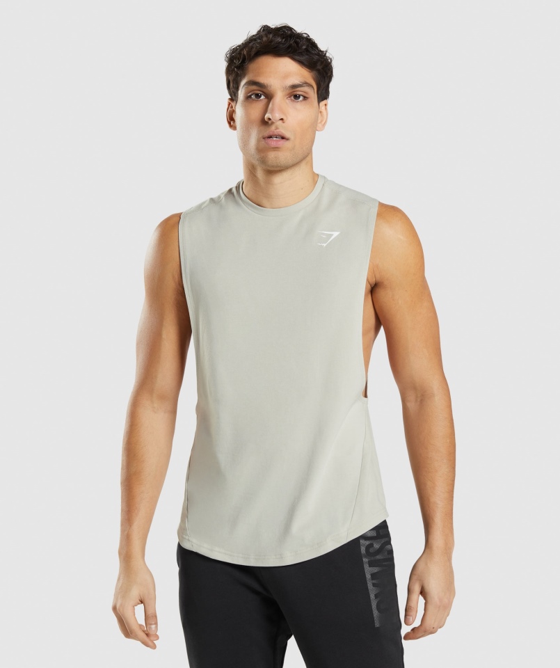 Gymshark Odważny Drop Arm Tank Pebble Grey