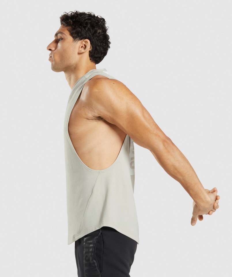 Gymshark Odważny Drop Arm Tank Pebble Grey