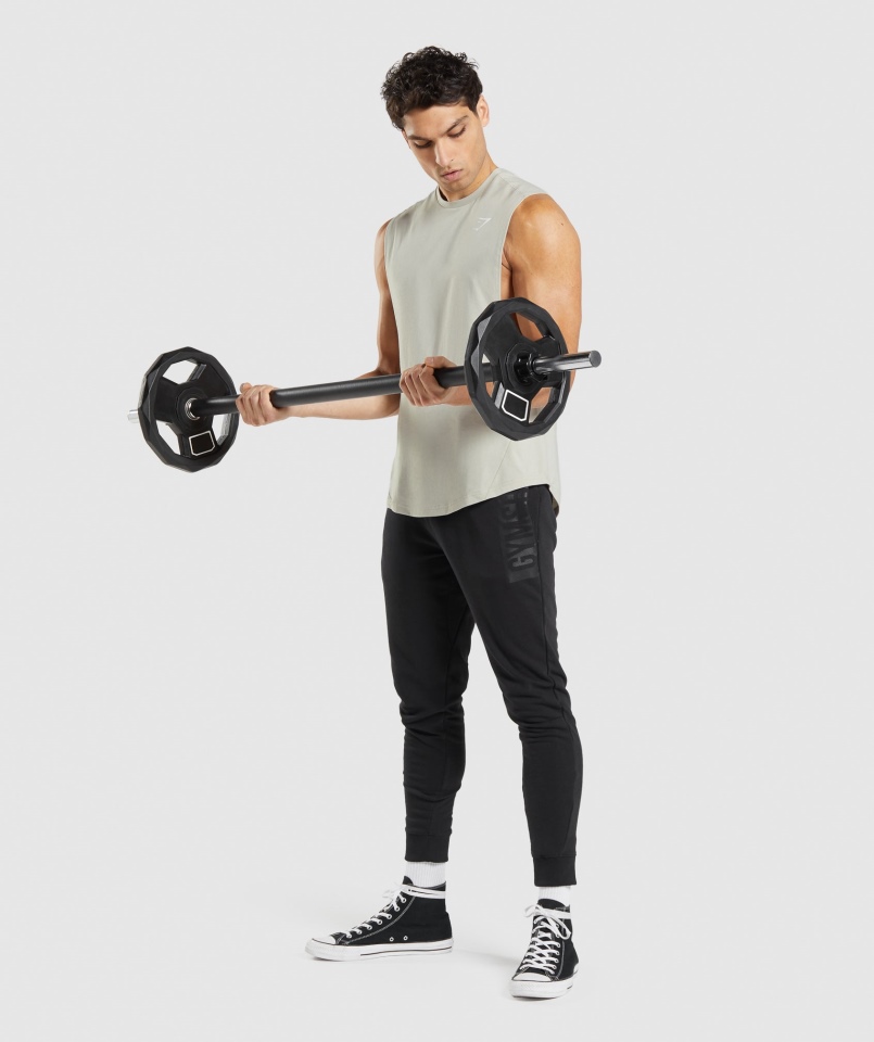 Gymshark Odważny Drop Arm Tank Pebble Grey