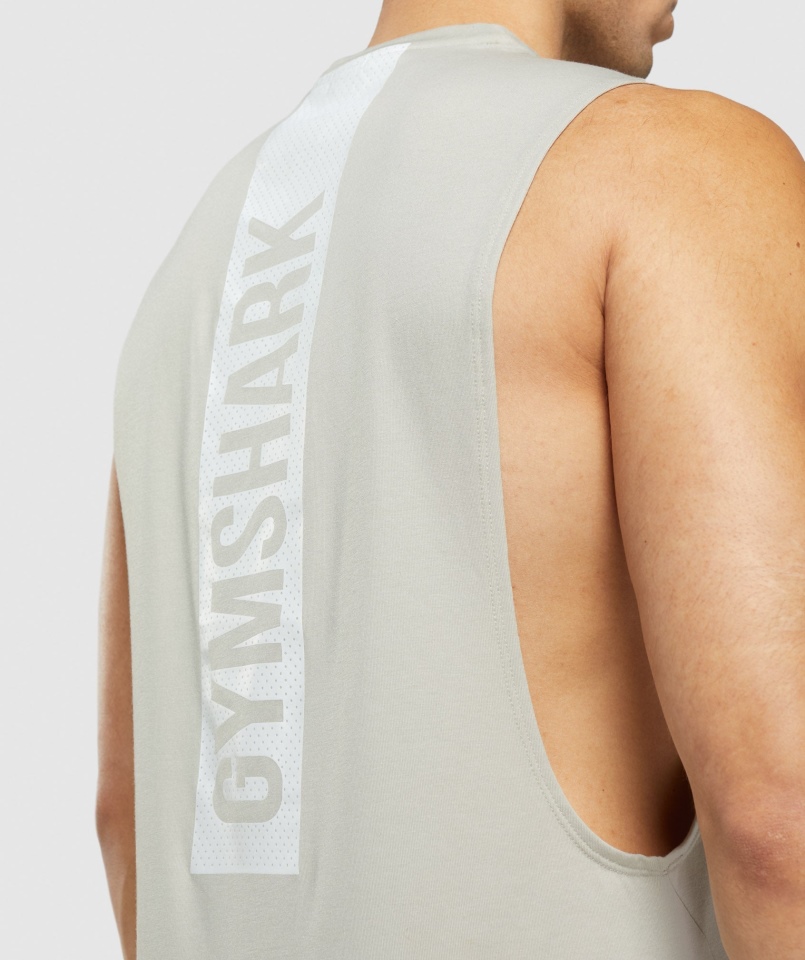 Gymshark Odważny Drop Arm Tank Pebble Grey
