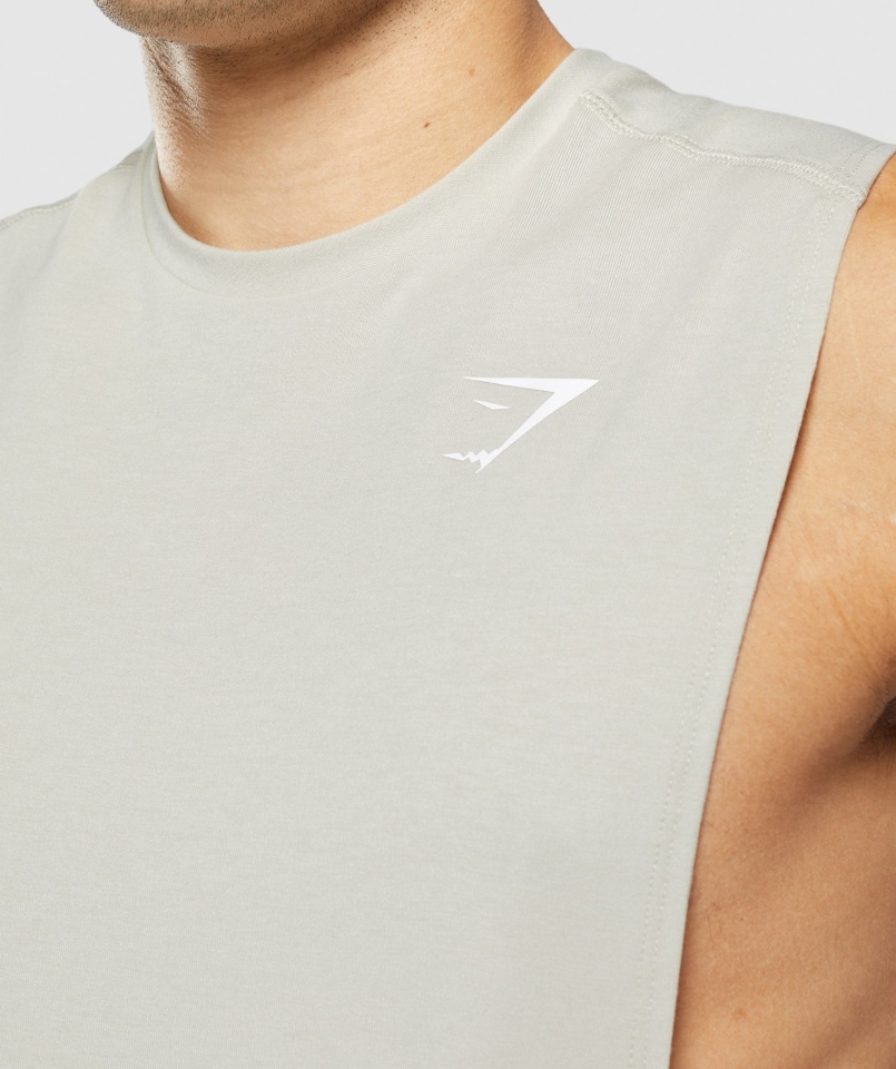 Gymshark Odważny Drop Arm Tank Pebble Grey