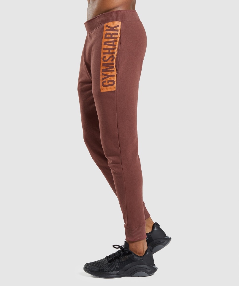 Gymshark Odważne Joggersy Wiśniowe Brązowe