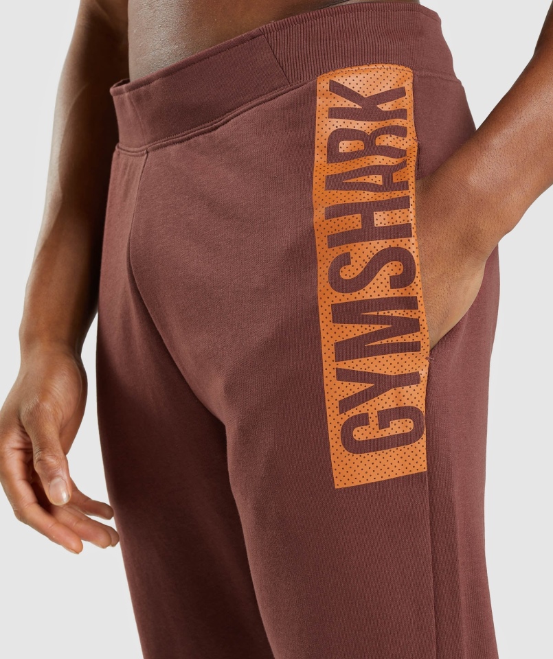 Gymshark Odważne Joggersy Wiśniowe Brązowe