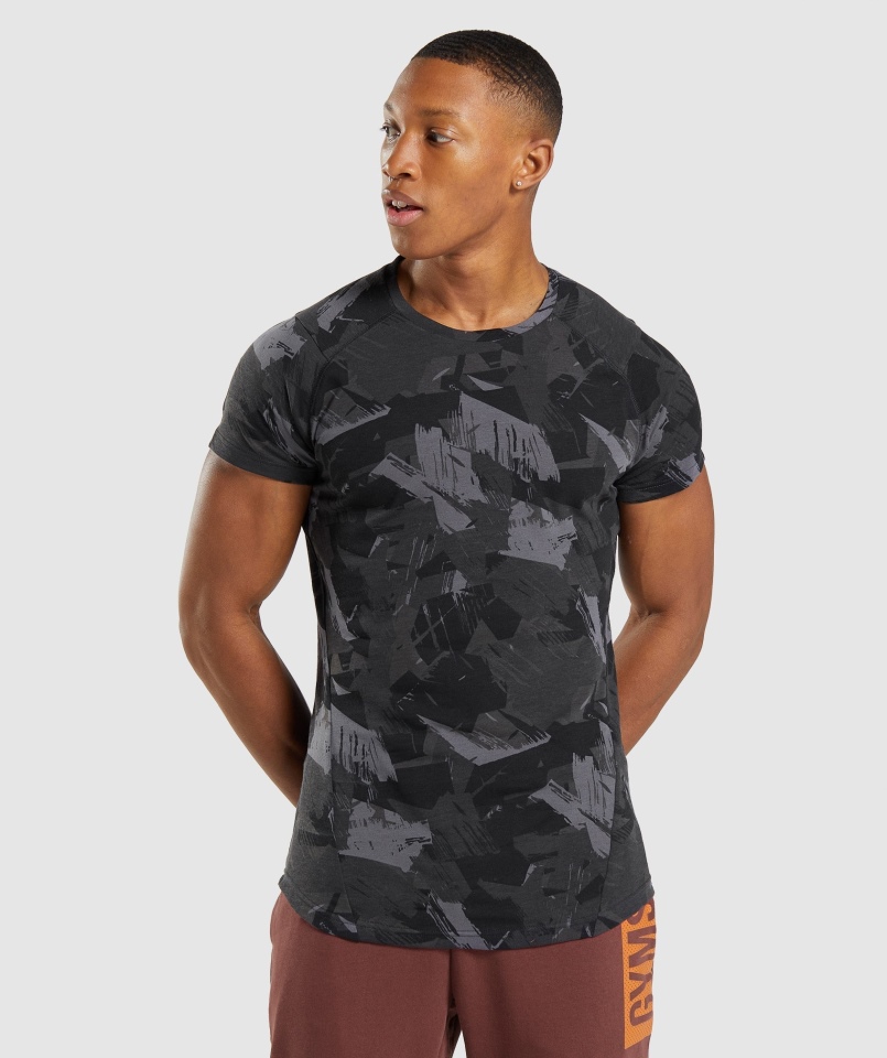 Gymshark Odważny T-shirt Szary Nadruk