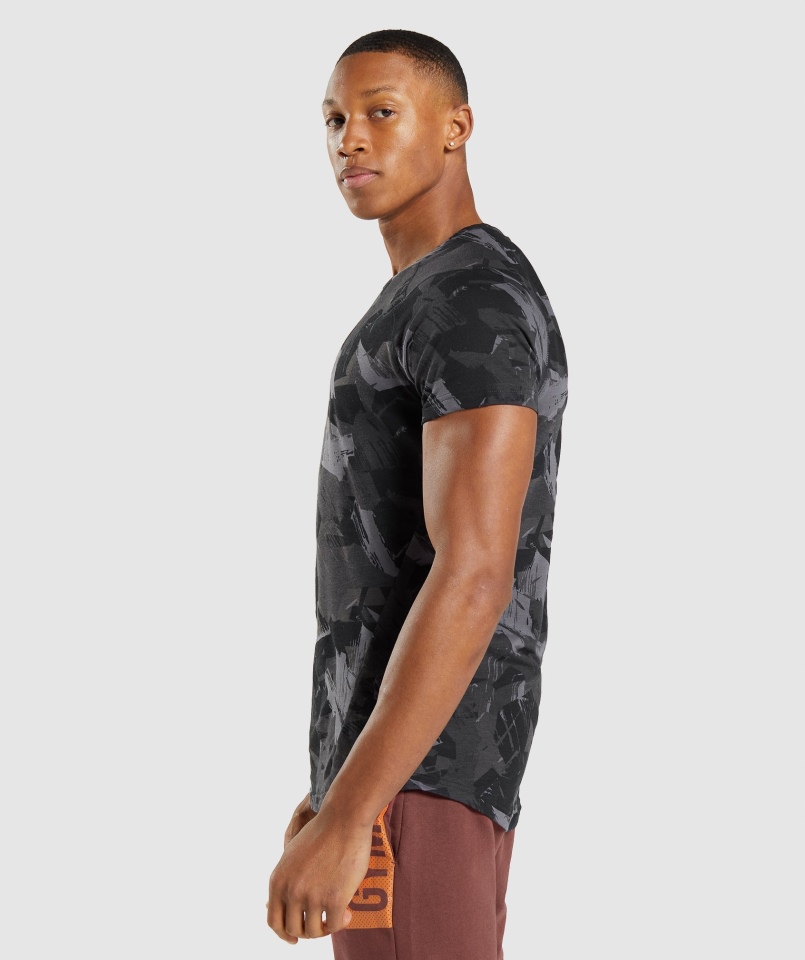 Gymshark Odważny T-shirt Szary Nadruk