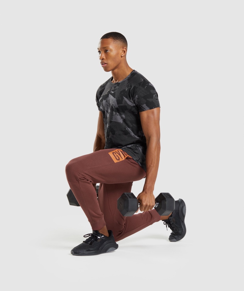 Gymshark Odważny T-shirt Szary Nadruk