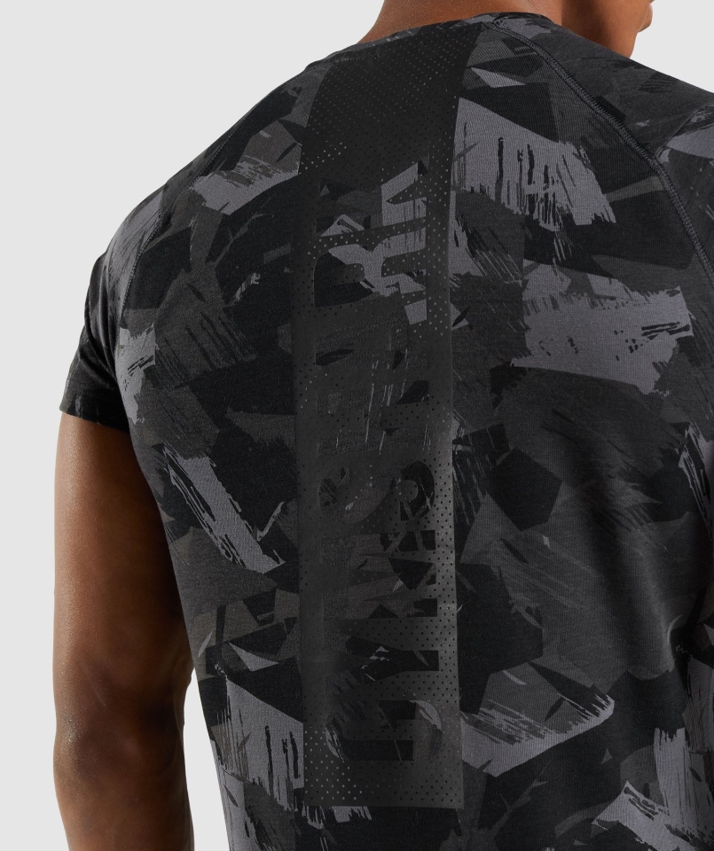 Gymshark Odważny T-shirt Szary Nadruk