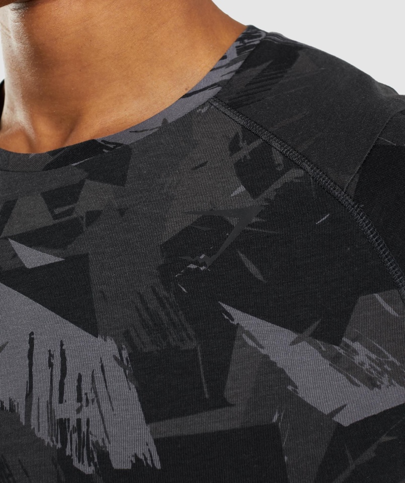 Gymshark Odważny T-shirt Szary Nadruk