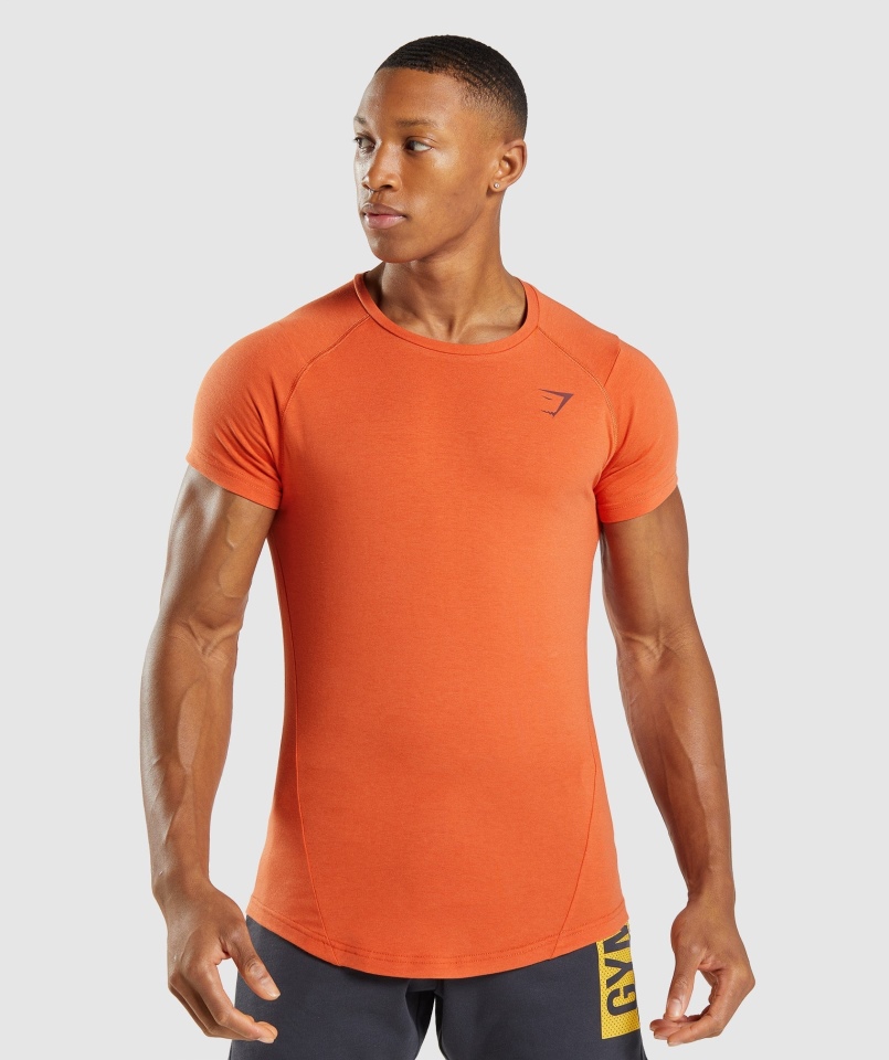 Gymshark Odważny T-shirt Męski Glina Pomarańczowy