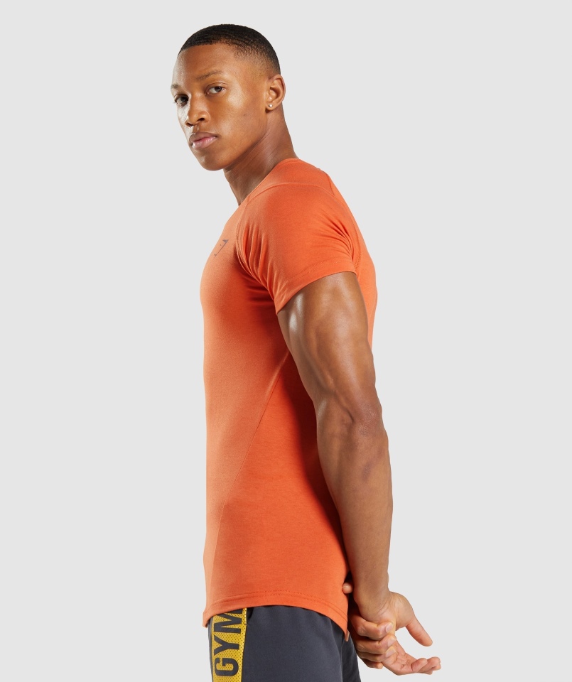 Gymshark Odważny T-shirt Męski Glina Pomarańczowy