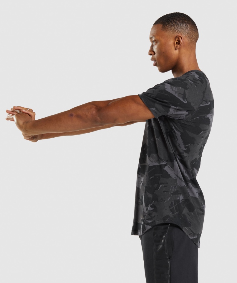 Gymshark Odważny T-shirt Męski Szary Nadruk