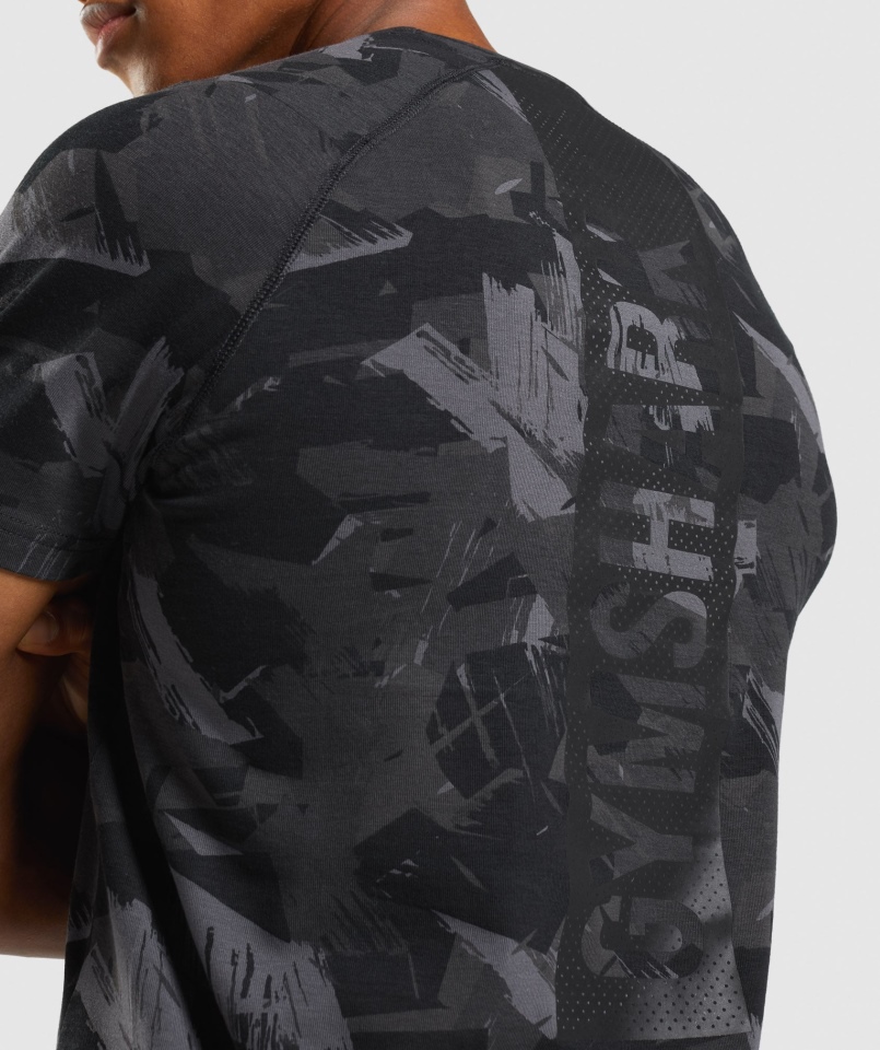 Gymshark Odważny T-shirt Męski Szary Nadruk
