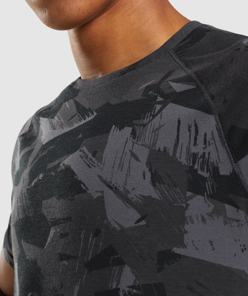 Gymshark Odważny T-shirt Męski Szary Nadruk