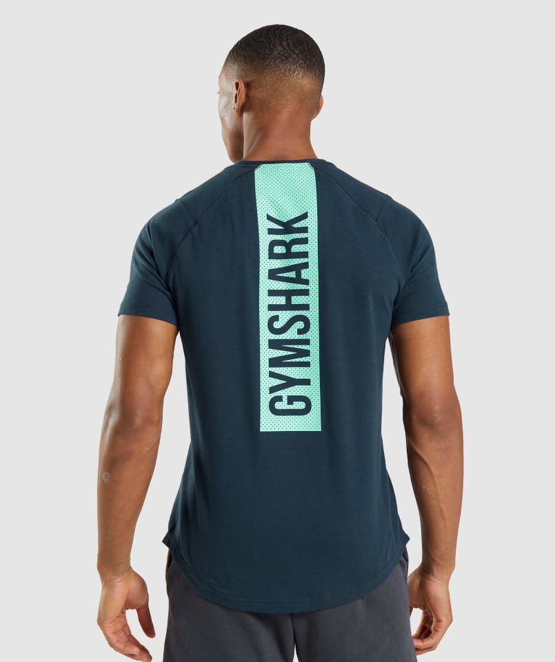 Gymshark Odważna Koszulka Męska Granatowa