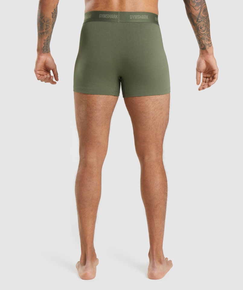 Bokserki Gymshark Rdzeń 2pk Oliwkowo-granatowe