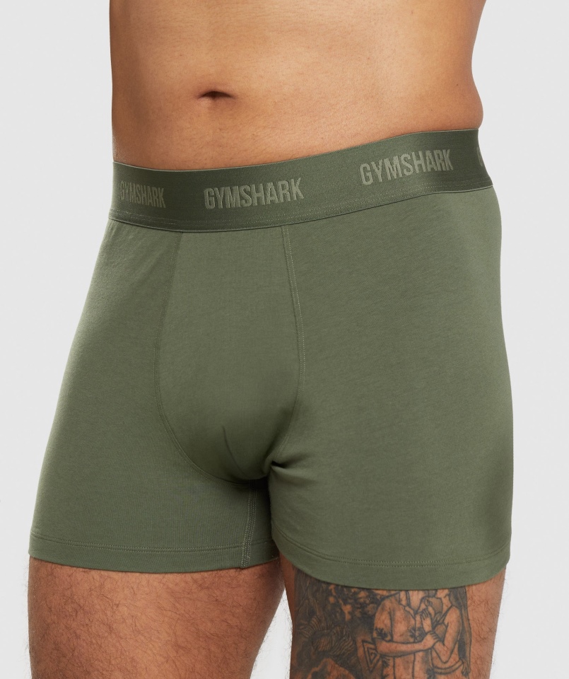 Bokserki Gymshark Rdzeń 2pk Oliwkowo-granatowe