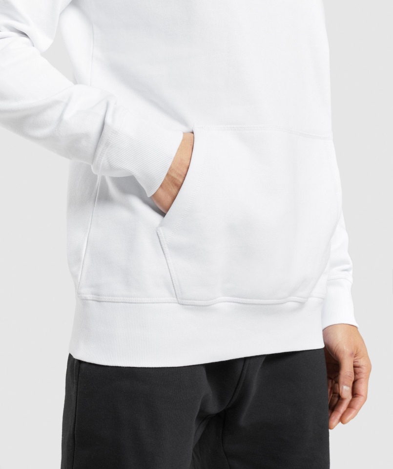 Centralna Bluza Z Kapturem Gymshark Biała