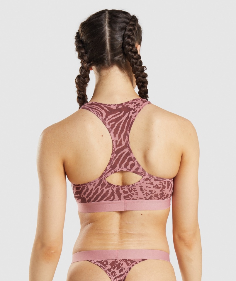 Gymshark Bawełniany Bralette Alice Różowy
