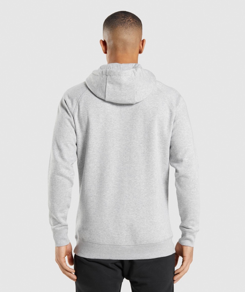 Gymshark Bluza Z Kapturem Z Emblematem Jasnoszary Core Marl