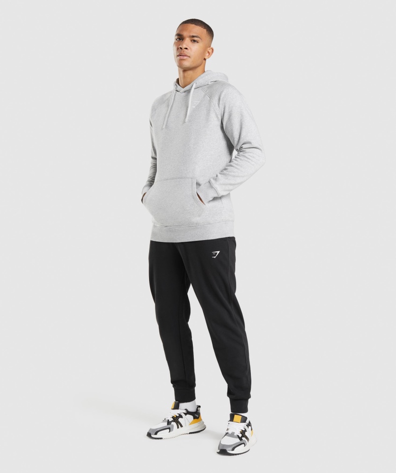 Gymshark Bluza Z Kapturem Z Emblematem Jasnoszary Core Marl