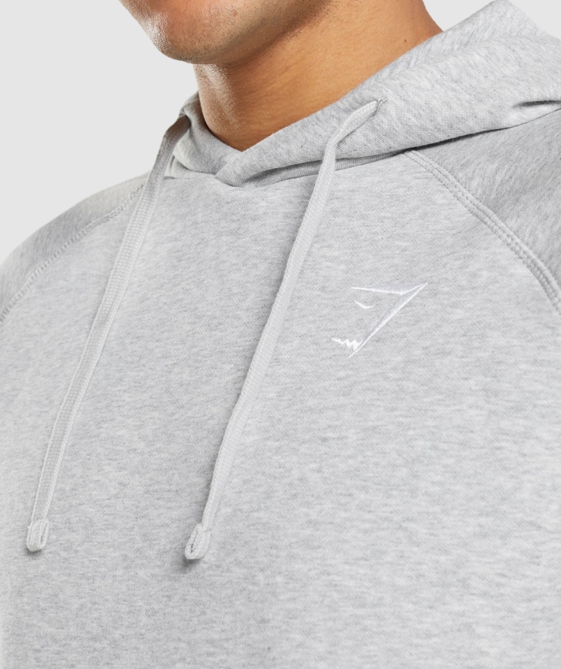 Gymshark Bluza Z Kapturem Z Emblematem Jasnoszary Core Marl
