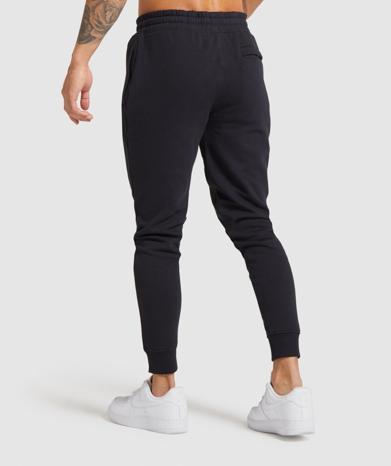 Joggersy Gymshark Z Herbem Czarne