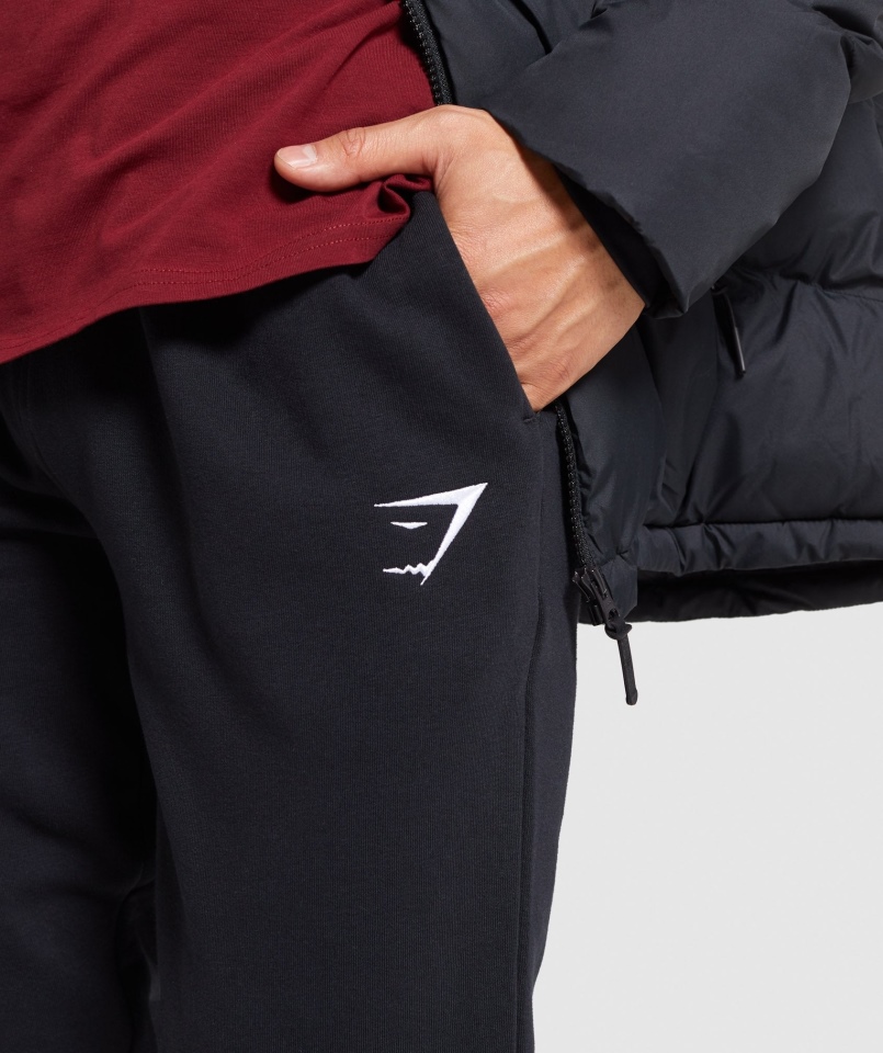 Joggersy Gymshark Z Herbem Czarne