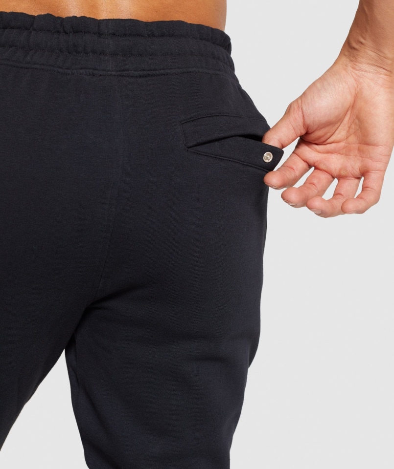 Joggersy Gymshark Z Herbem Czarne