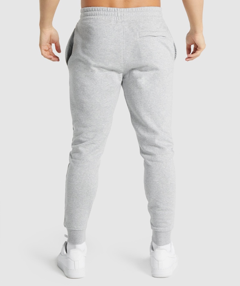 Gymshark Crest Joggers Jasnoszary Rdzeń Marl