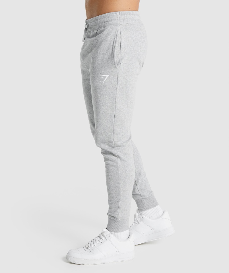 Gymshark Crest Joggers Jasnoszary Rdzeń Marl