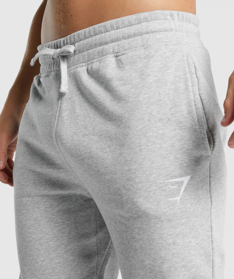 Gymshark Crest Joggers Jasnoszary Rdzeń Marl