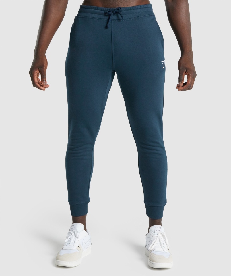 Joggersy Gymshark Z Herbem Granatowe