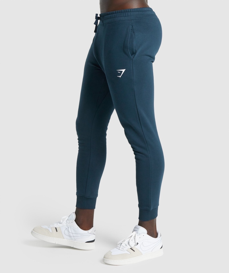 Joggersy Gymshark Z Herbem Granatowe
